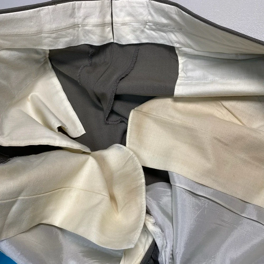 Monsieur Givenchy Dress Trouser 38R (38x24) SHORT Mens Kissing Pleat Olive Taupe